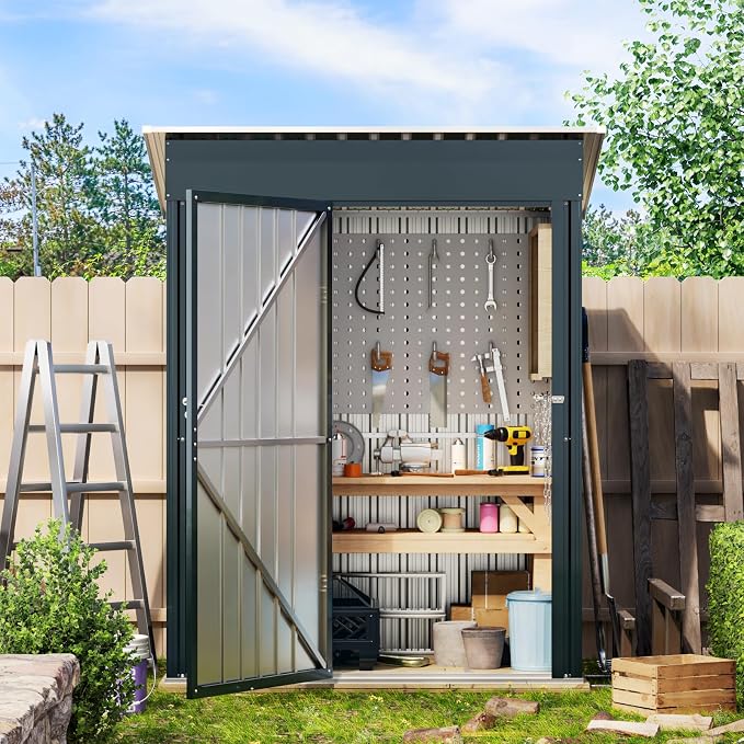 5X3X6.1FT Outdoor Steel Storage Shed - Image 6