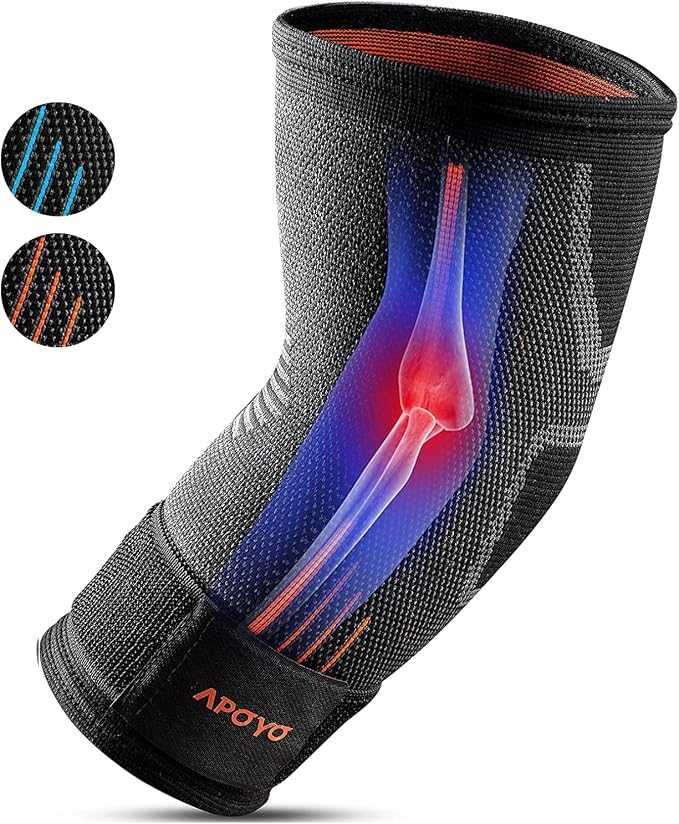 APOYO Elbow Brace for Tendonitis and Tennis Elbow, Compression Sleeve for by APOYO