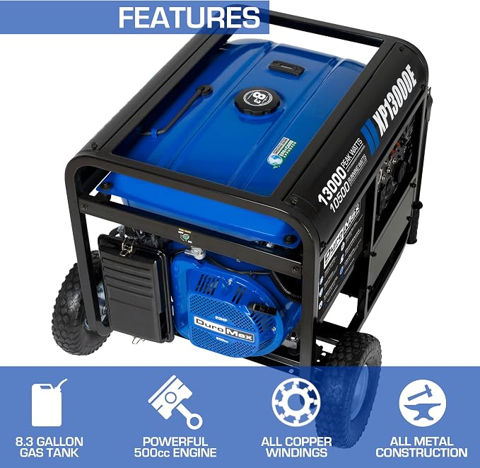 DuroMax XP13000E 13, 000-Watt Gas Powered Portable Generator - Image 4