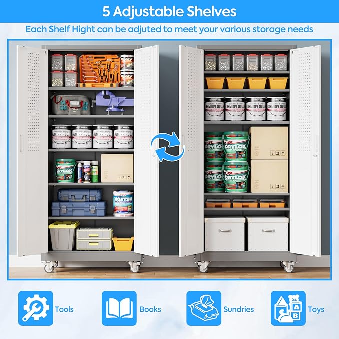 71" H×32" W×16" D Garage Storage Cabinet - Image 5
