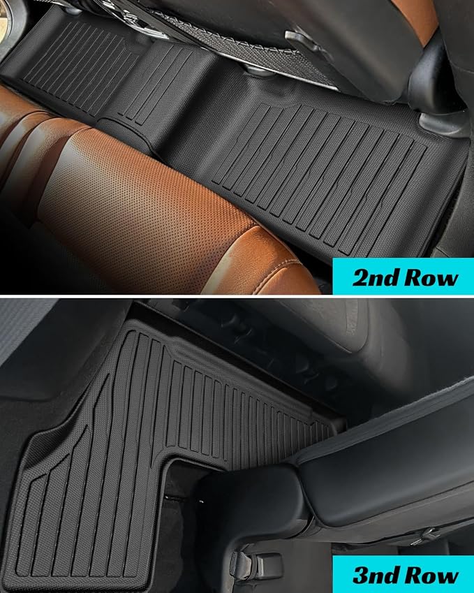 Floor Mats Full Set for Dodge Durango 2011-2015 7 Seats, All Weather Floor Mats - Image 6