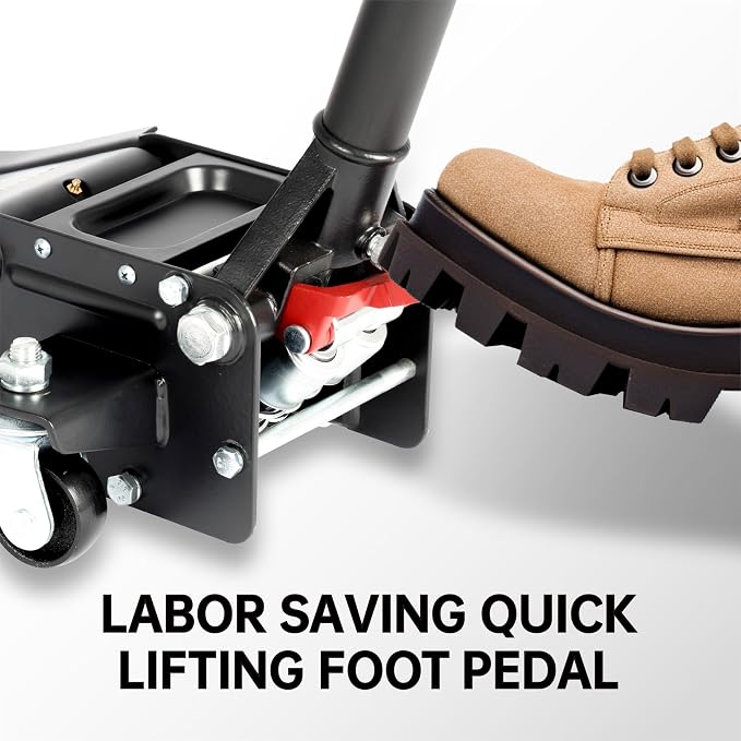 3-Ton Low-Profile Dual Pistons Heavy-Duty Steel Racing Floor Jack - Image 4
