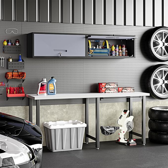 Wall Mounted Steel Metal Garage Storage Cabinet, Wall Cabinet Shelf Floating - Image 2