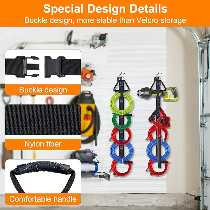Extension Cord Organizer, Extension Cord Holder, Garage Garden Storage Straps - Image 3