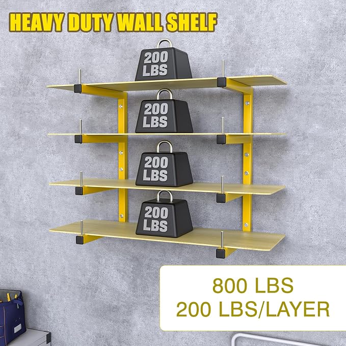 2-Pack Lumber Storage Rack, Wood Storage Racks Wall Mount, Heavy Duty Garage - Image 4