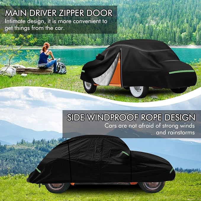 for VW 1960-1980 Volkswagen Beetle Bug Sedan 2-Door Saloon Car Covers 210D - Image 3