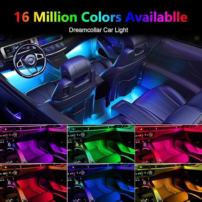 WEBUPAR Acrylic Interior Car Lights, Car Accessories 10 in 1 Car LED Strip - Image 4