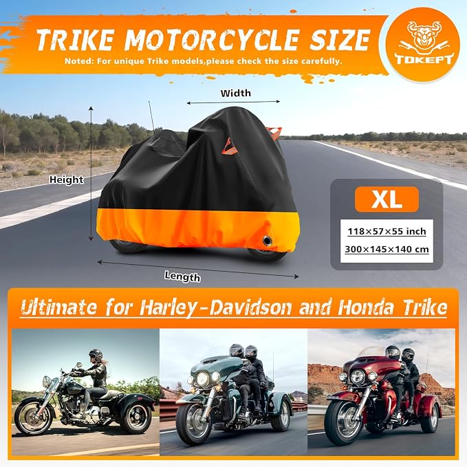 Trike Motorcycle Cover, Outdoor Waterproof Vehicle Cover - Image 2