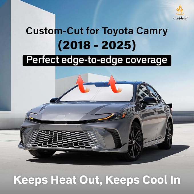 Econour Windshield Sun Shade for 2018-2025 Toyota Camry Custom Fit Sun Shield - Image 2