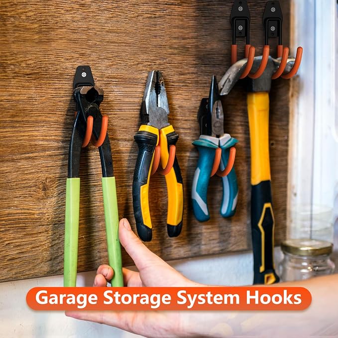 4 Pack 5.5x4.1 Inch Utility Steel Wall Mount Heavy Duty Garage Hooks - Image 4