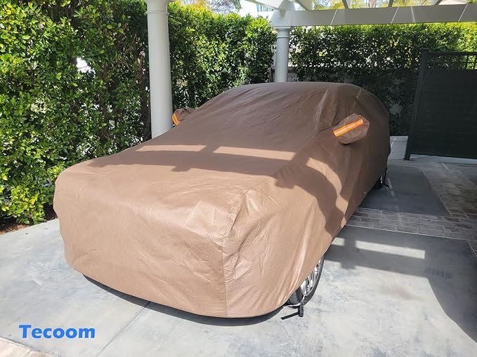 Tecoom Thick Shell Car Cover Super Breathable-Waterproof Windproof Snow Sun - Image 9