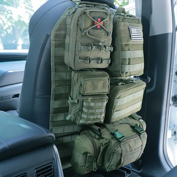 Universal Tactical Seat ​Back Organizer Vehicle Molle Panel Organizer Storage - Image 7