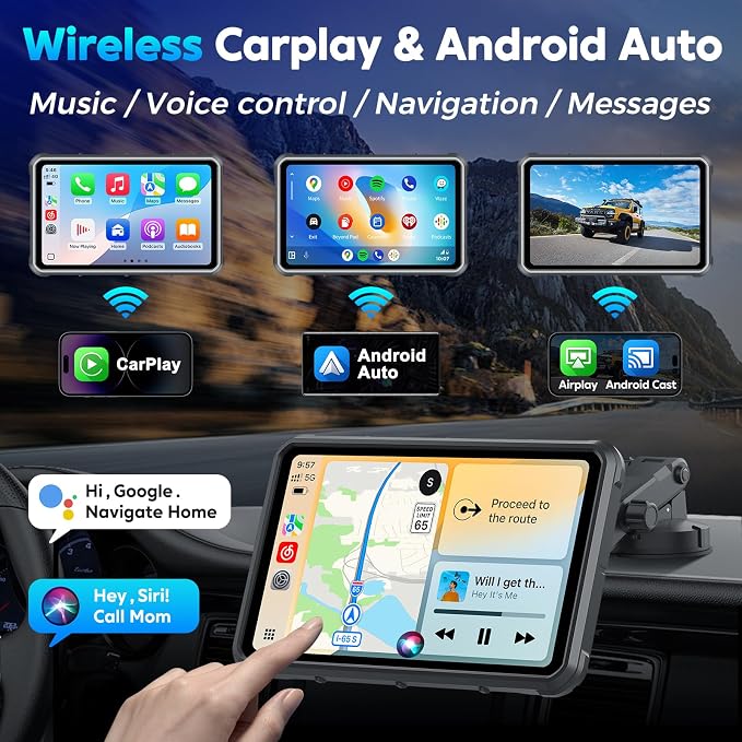 Portable Apple Carplay Screen for Car, Secure Strong Bracket, Navigation - Image 2