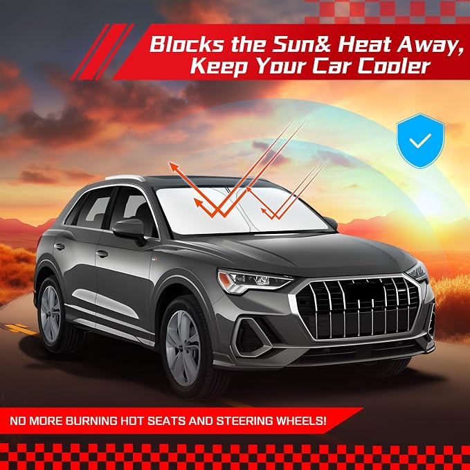 ARISMOTOR Windshield Sun Shade for Audi Q3 2019-2025, Custom Fit Foldable Front - Image 7
