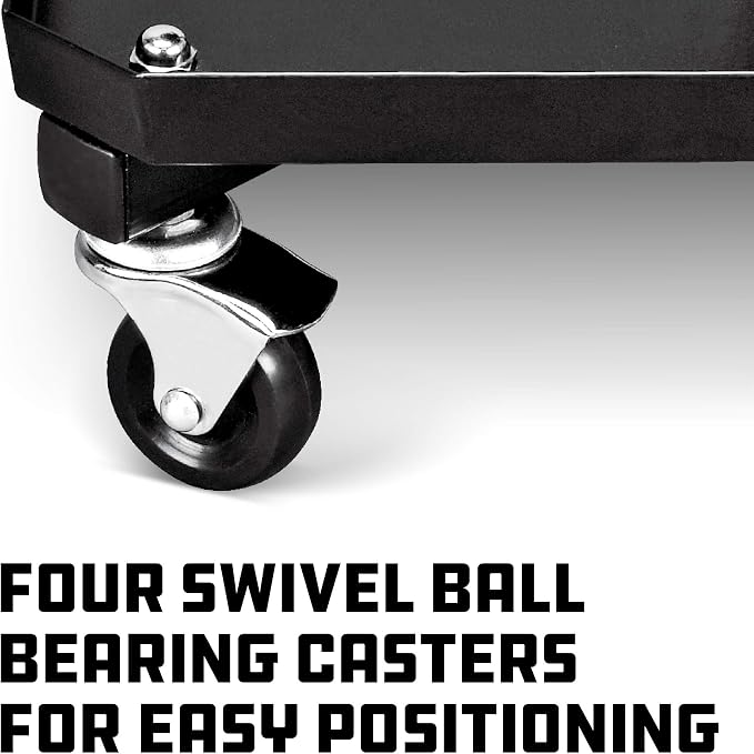 Powerbuilt Rolling Seat, Height-Adjustable Garage Stool - Image 3