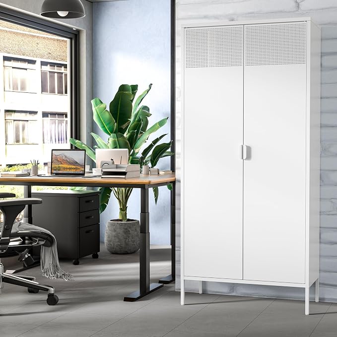 Metal Storage Cabinet with Adjustable Shelves, - Image 5