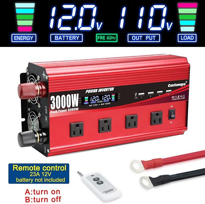 3000W Power Inverter 12V to 110V/120V DC to AC - Image 5