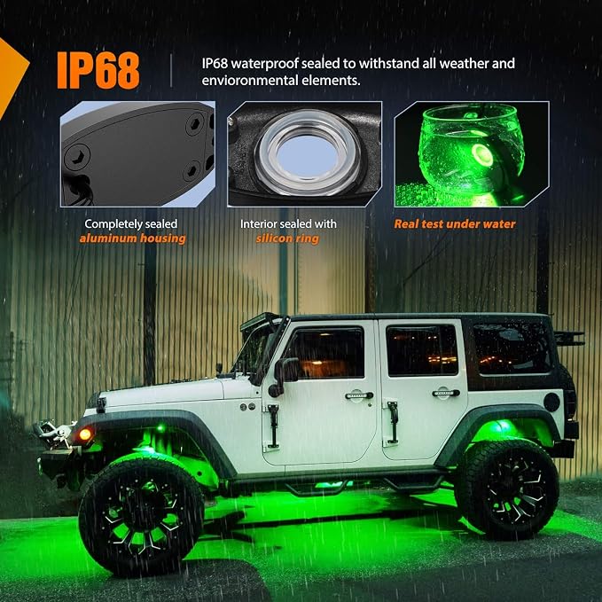 Nilight LED Rock Light Pods Waterproof Under Body Wheel Well Light Exterior - Image 5