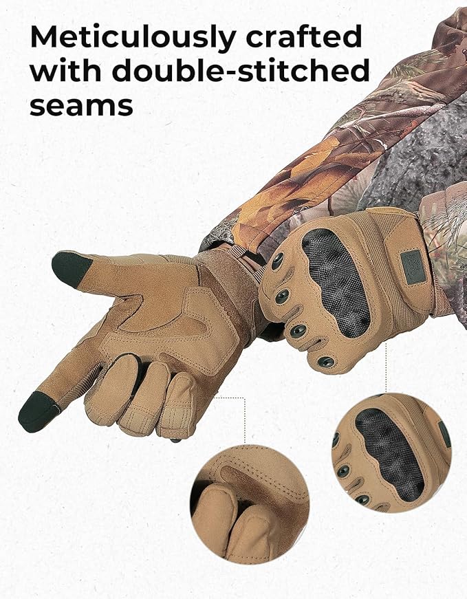 KEMIMOTO Tactical Gloves for Men, Touchscreen Motorcycle Gloves - Image 6