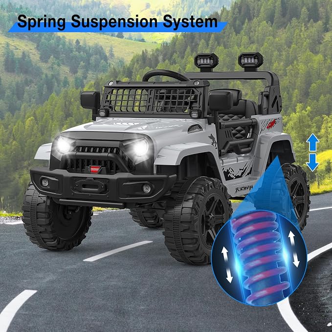 12V Kids Electric Ride On Truck Car w/Parent Remote Control, Spring Suspension - Image 3