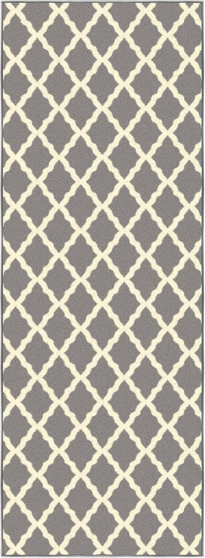 Ottomanson Hallway Runner Rug 2'2" x 6' Non Slip Trellis Area Rugs Easy to - Image 7