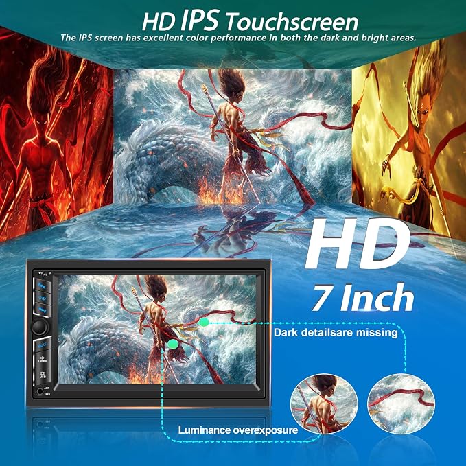7 in Double DIN Car Stereo Radio - Image 5
