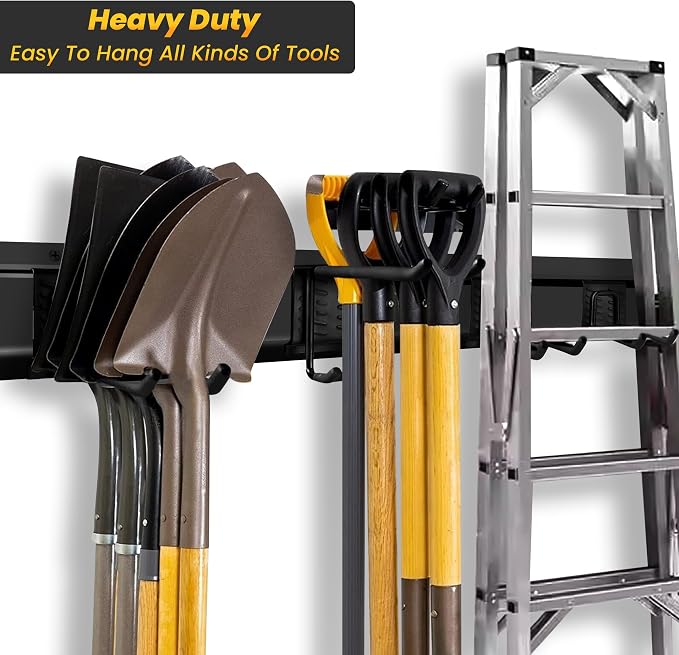 Garage Tool Organizer Wall Mount, 48-Inch Multi-Functional Garage Hooks Heavy - Image 5