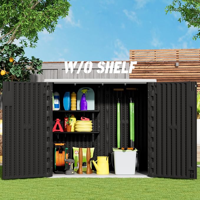 37Cu.ft Outdoor Storage Shed Waterproof, Horizontal Outdoor Storage Cabinet - Image 3