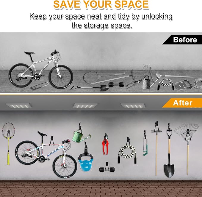 REMIAWY Garage Hooks Heavy Duty, Steel Utility Garage Storage Hook 6 Pack - Image 7
