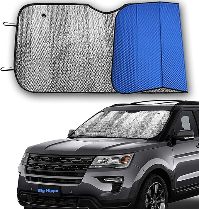 Big Hippo Car Windshield Sun Shade UV Rays Sun Visor Shade, Auto Front Car - Image 9