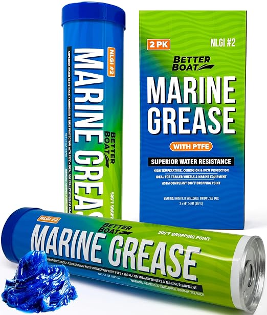 Better Boat Marine Grease Tube, 2 Pack 14 Oz, Waterproof High Temp Trailer by BetterBoat