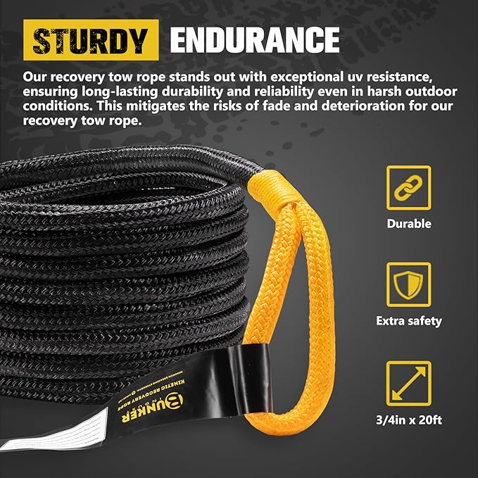 BUNKER INDUST 3/4in×20ft Kinetic Recovery Rope - Image 4