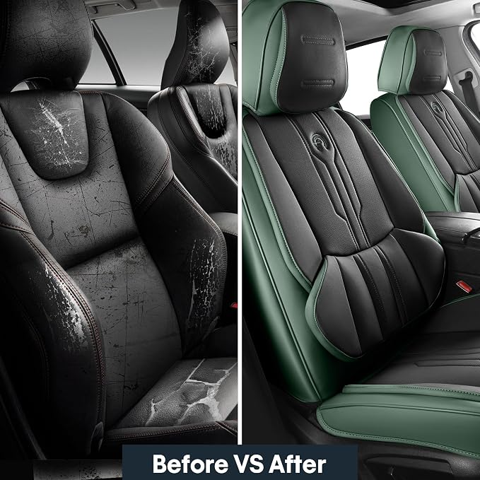 AOOG Front Seat Covers, Car Seat Covers Front Seats, Leather Seat Covers - Image 7