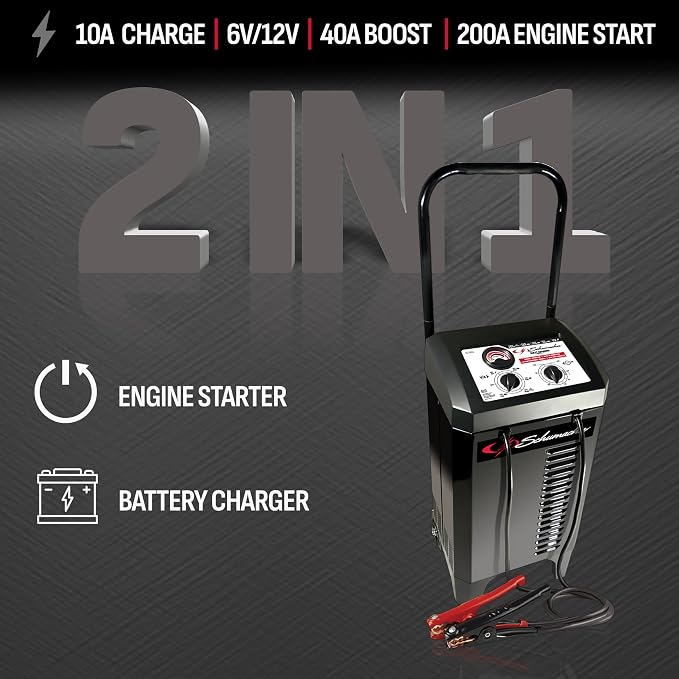 Schumacher Electric Manual Battery Charger & Engine Starter – 6V/12V 200A - Image 2