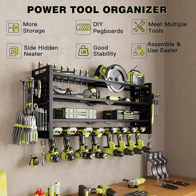 Power Tool Organizer Wall Mount, Cordless Drill Organizer, 4 Layers Large - Image 2