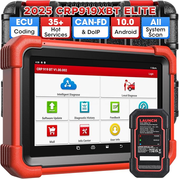 LAUNCH X431 CRP919XBT ECU Coding OBD2 Scanner, All System Bidirectional Scan by LAUNCH
