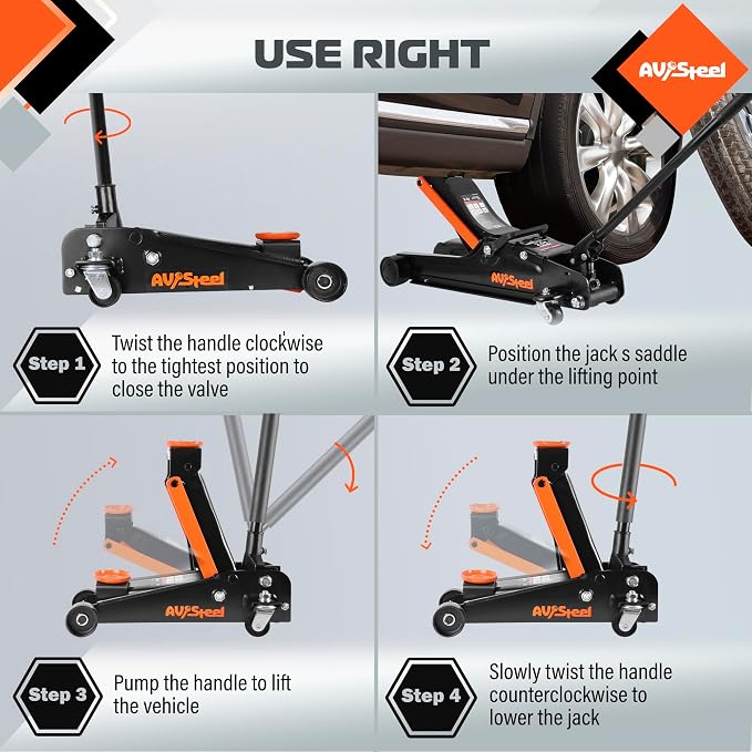 3 Ton Floor Jack, Heavy Duty Hydraulic Jack - Image 7