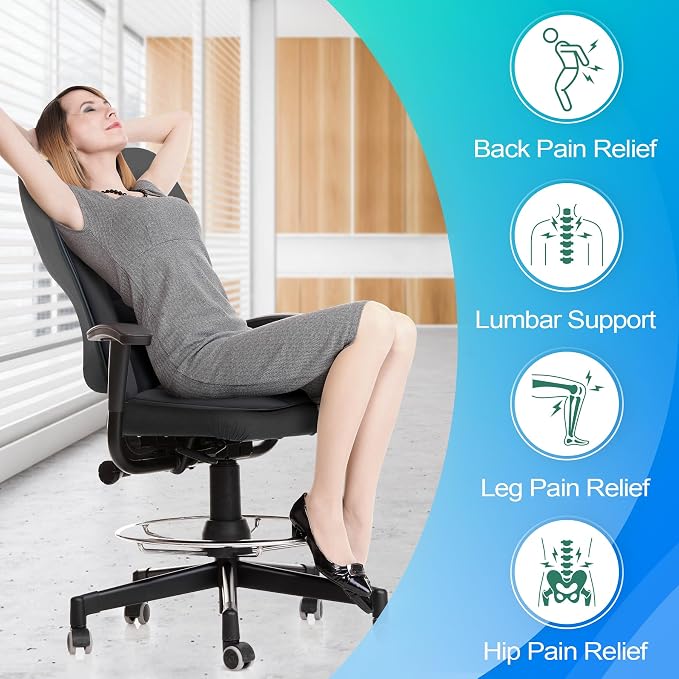 MYFAMIREA Car Seat Cushion and Lumbar Support Pillow 1.2'' Thick Memory Foam - Image 5