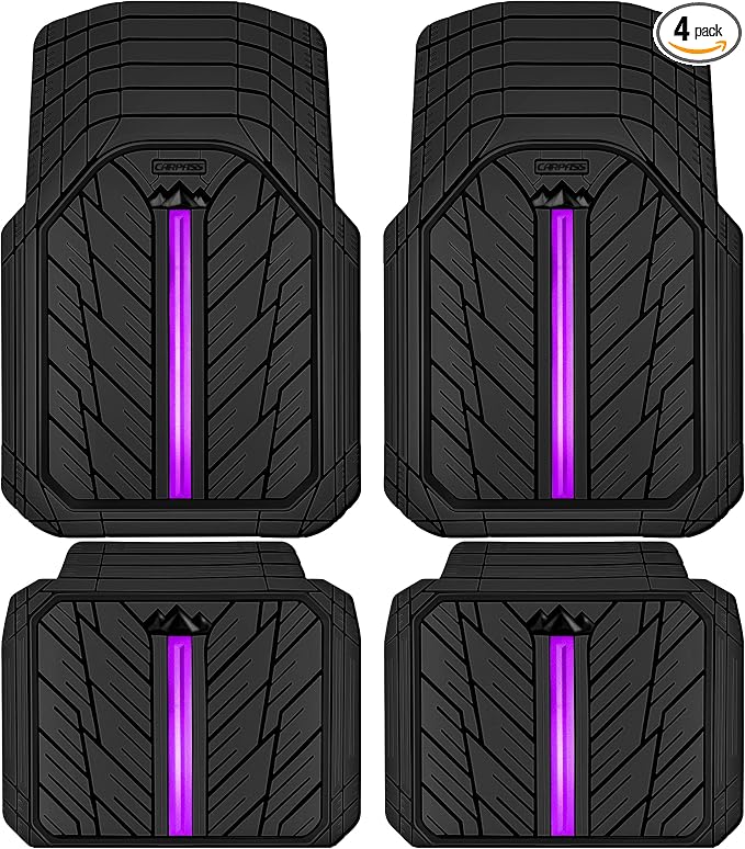 CAR PASS Metal Medium Rubber Floor Mats by CARPASS