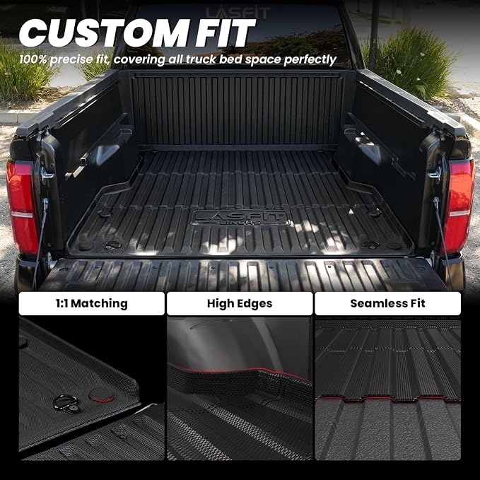 LASFIT Bed Mat for Toyota Tacoma 2024 2025 Truck Bed, All Weather 6 ft Car Bed - Image 3