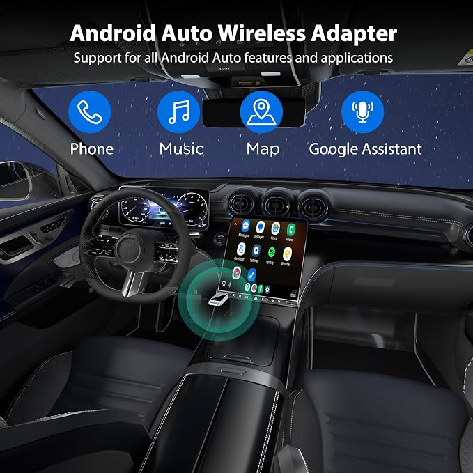 Android Auto Wireless Adapter, Convert Factory Wired to Wireless, Easy Plug and - Image 5