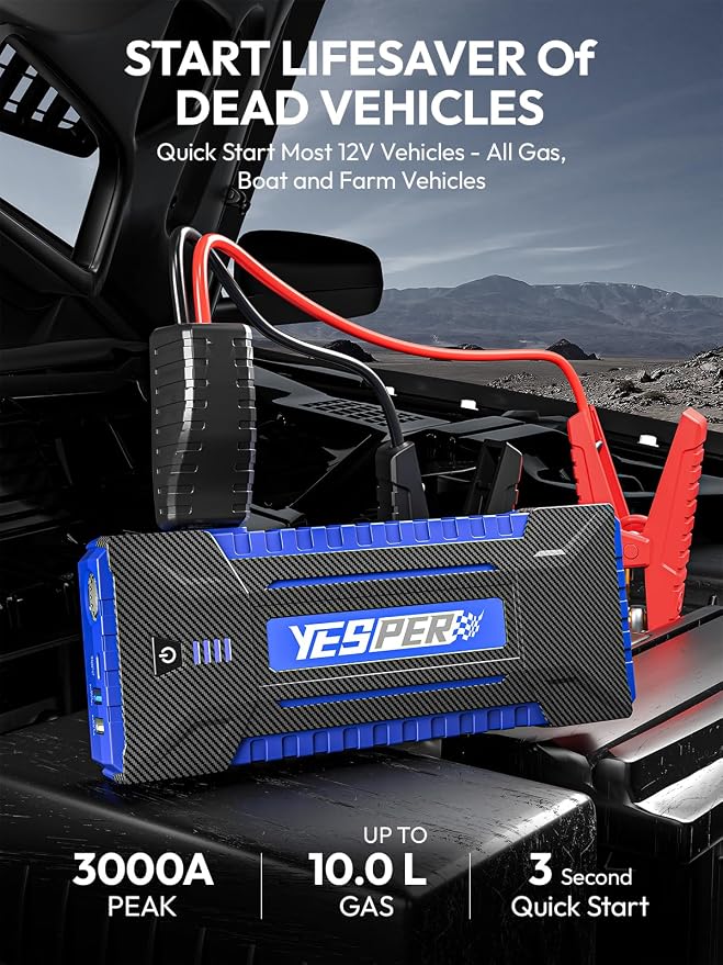 YESPER 2160A Car Jump Starter Portable，Battery Jumper Booster Pack, Boost Jump - Image 3