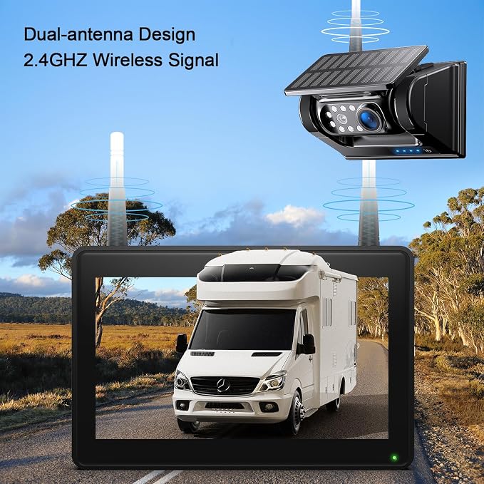 Fookoo 2 Magnetic Solar Wireless Backup Camera 7" IPS Touchscreen Monitor 1 Min - Image 6