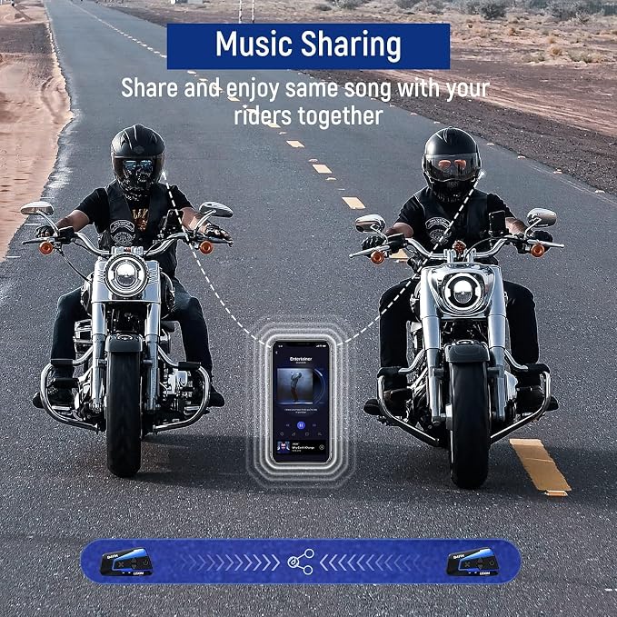 LEXIN B4FM Motorcycle Bluetooth Headset, 10 Riders Helmet Bluetooth Intercom - Image 4