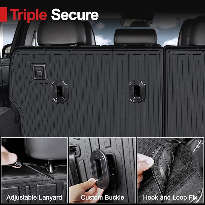 2nd Row Backrest Mat for 2024 2025 Hyundai Santa FE, All Weather TPE Seat Back - Image 2