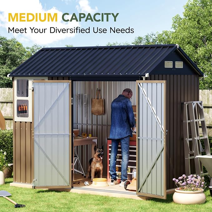 Breezz 6X8FT Outdoor Steel Storage Shed - Image 6