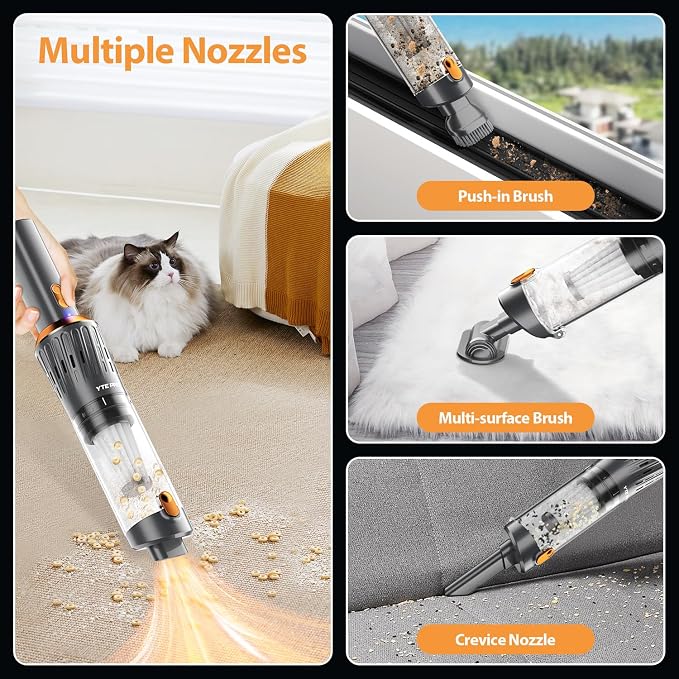 Handheld Vacuum Cordless 15000PA Car Vacuum 3-in-1 Hand Held Vacuums 1.1 Pounds - Image 4