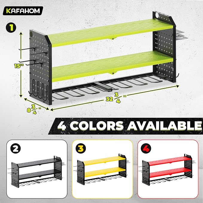 KAFAHOM Power Tool Organizer, Large 8 Drill Holder Wall Mount - Image 6