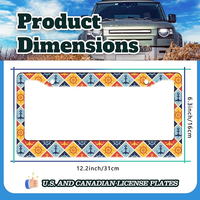 Anchor Rudder License Plate Frame Nautical Stainless Steel License Plate Holder - Image 3