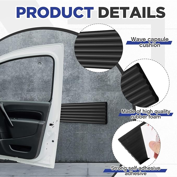 Garage Wall Protector 3.15in x 10ft Self-Adhesive Rubber Bumper Protectors Strip - Image 3